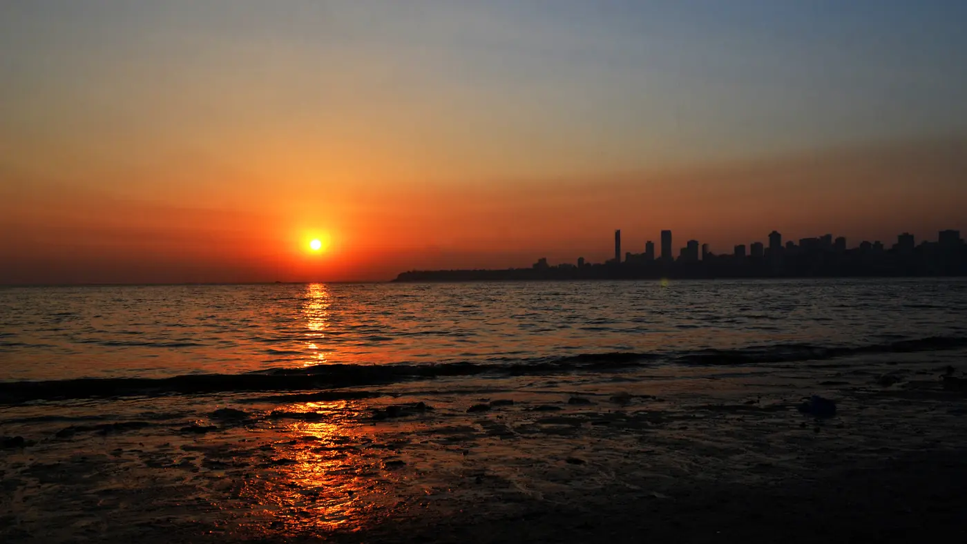 Atardecer sobre Marine Drive, Bombay